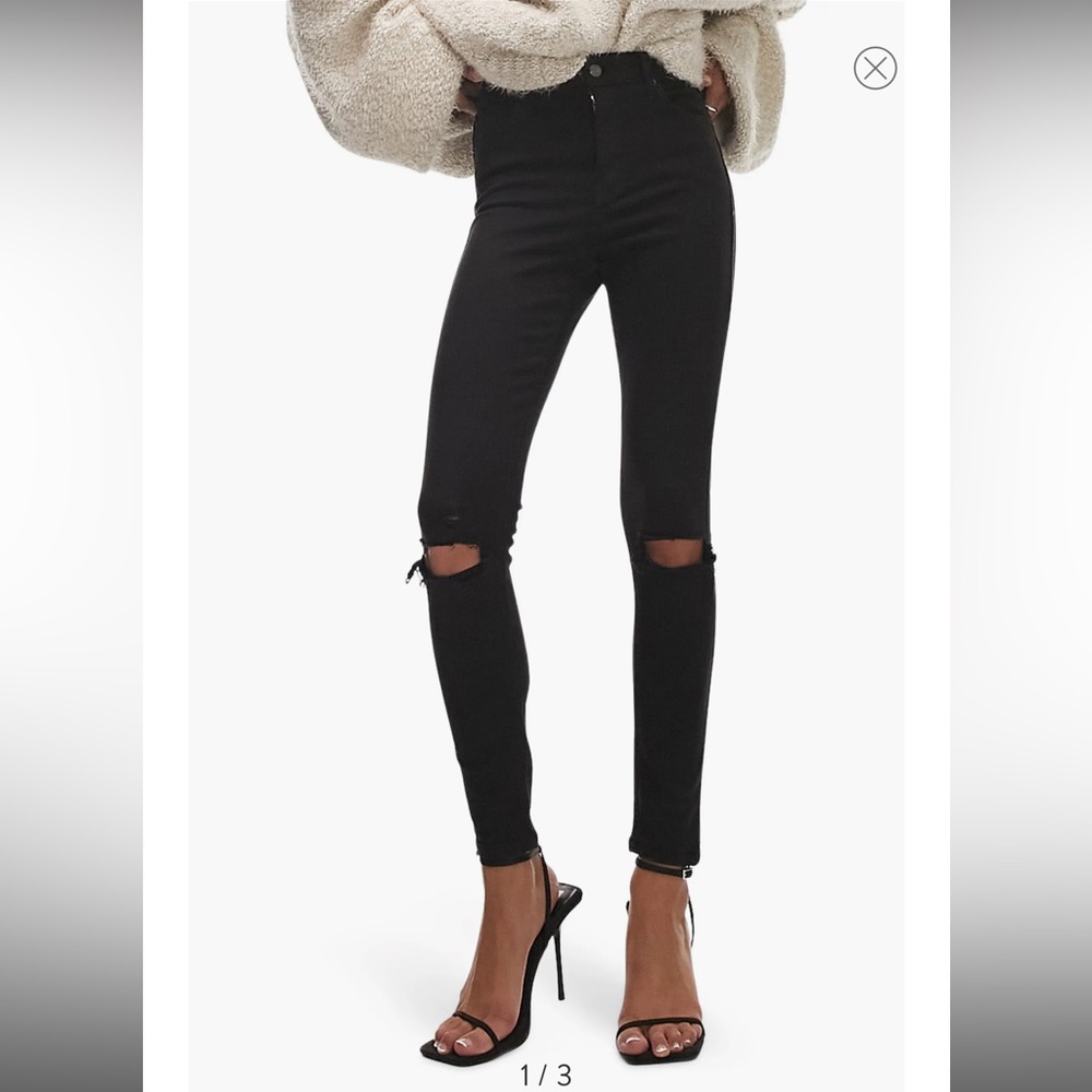 Topshop Jamie High Waist Ripped Skinny Jeans size 25
